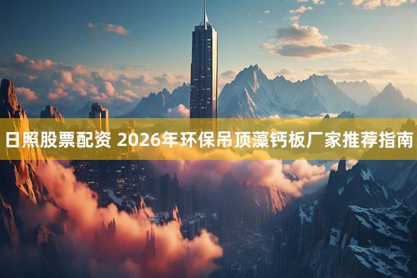 日照股票配资 2026年环保吊顶藻钙板厂家推荐指南